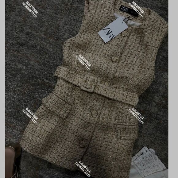 NWT ZARA Structured vest Bust 13 Inch Laying Flat Waist 12 Incn Flat - Picture 7 of 16